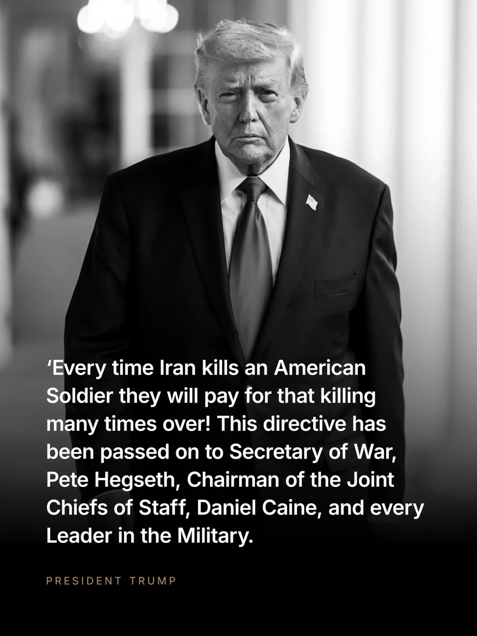 White House Warns Iran of Retaliation for Killing US Soldiers