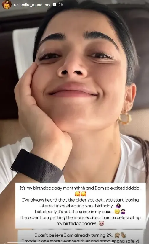Rashmika Mandanna Amazed to Turn 29 This Month