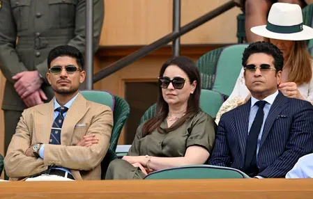 Shubman Gill joins Sachin & Anjali Tendulkar in Wimbledon Royal Box