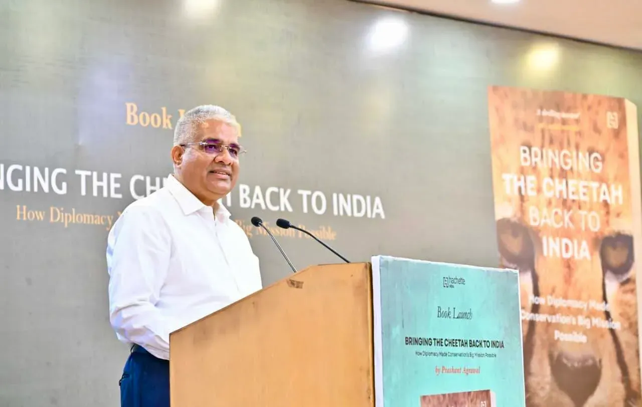 Yadav Launches Book on Cheetah Reintroduction Diplomacy
