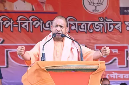 Yogi Adityanath Critiques Congress and AIUDF in Assam, Pledges to Combat 'Love Jihad' and 'Land Jihad'