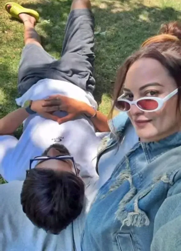 Zaheer Iqbal Leans on Sonakshi's Lap as They Enjoy the Sunshine